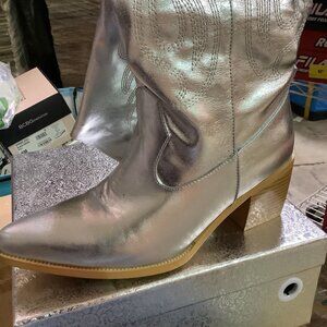 Wide Calf Cowboy Boots for Women Rhinestone Cowgirl Boots, Chunky Heel Country